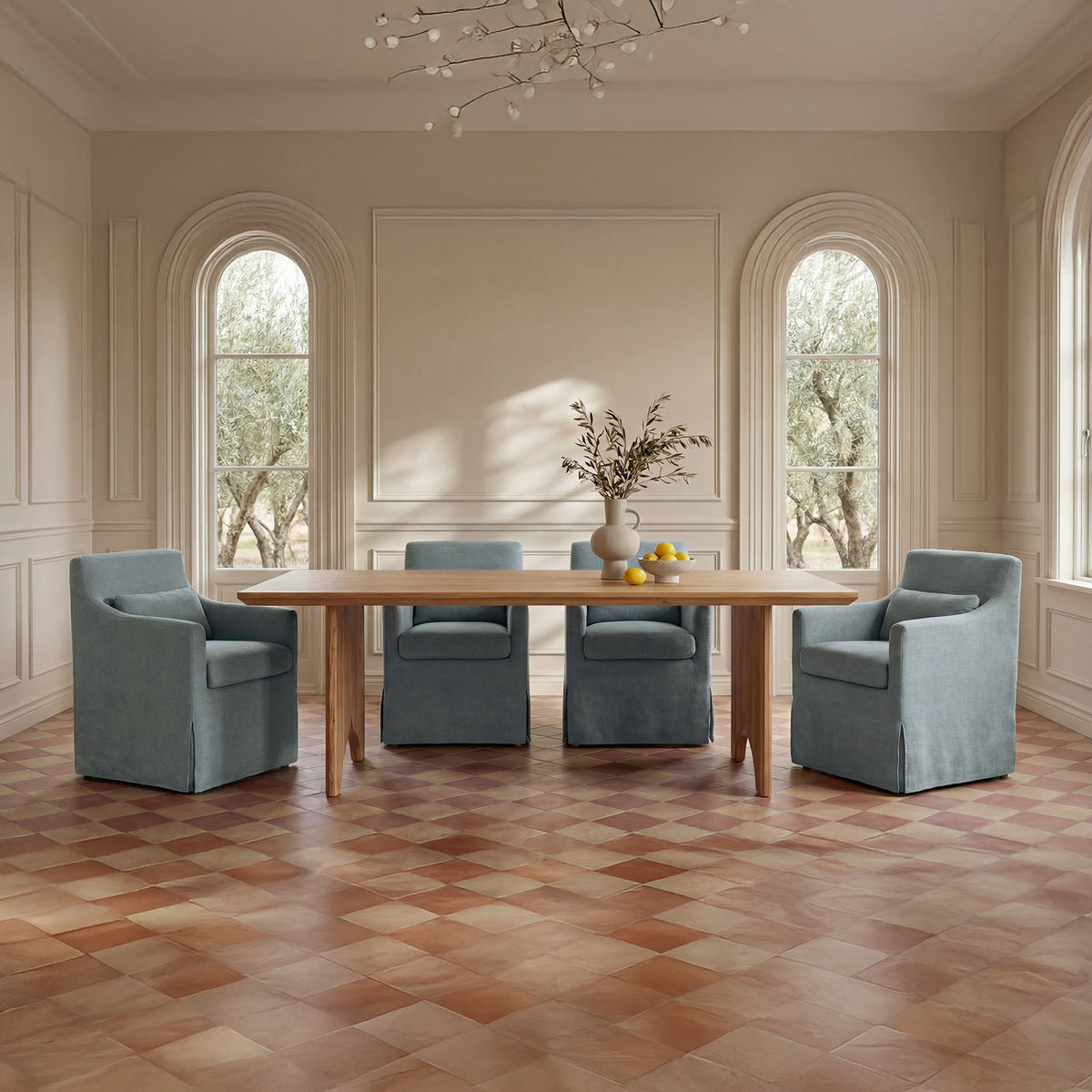 Lydia Slipcover Dining Chair Blue additional view