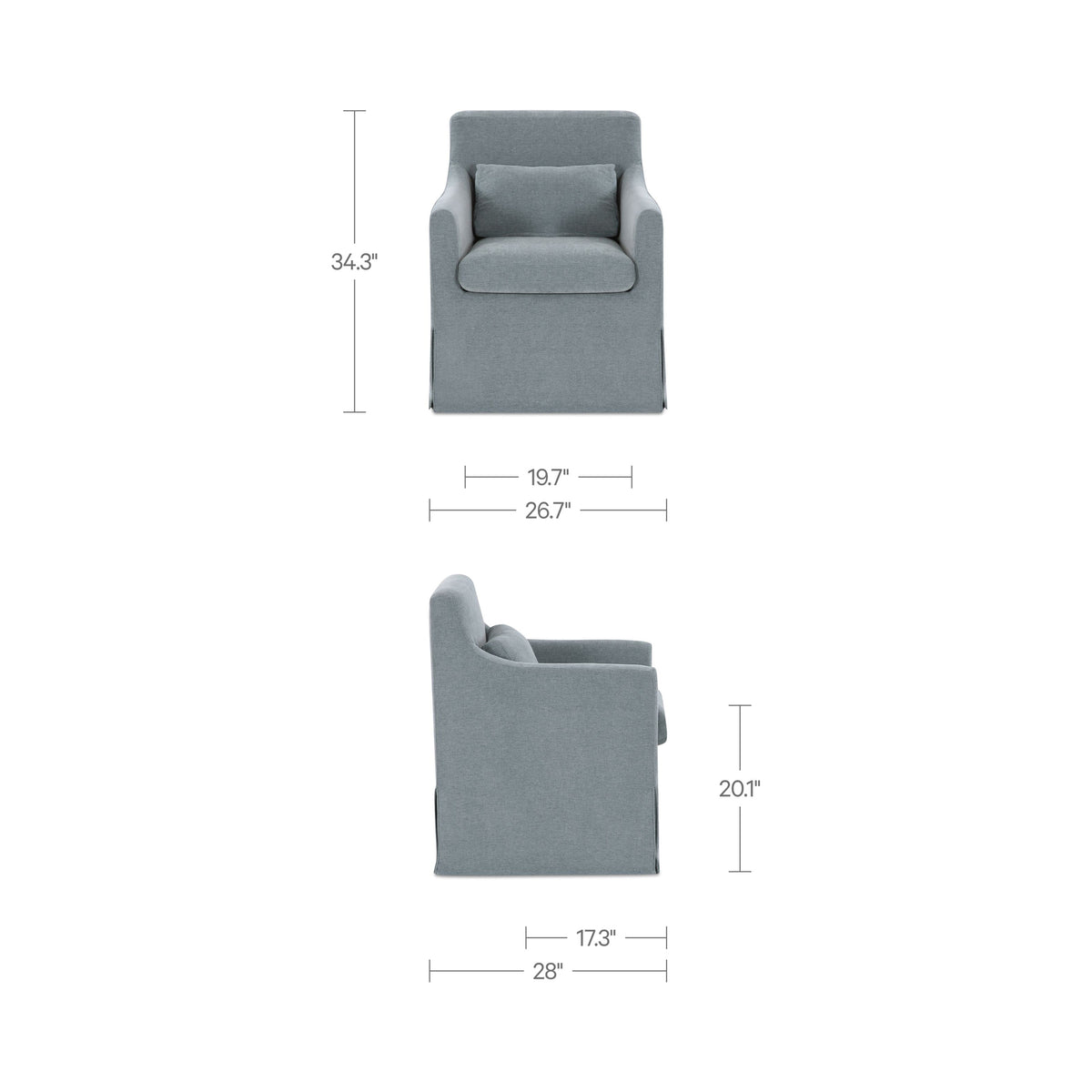 Lydia Slipcover Dining Chair Blue additional view