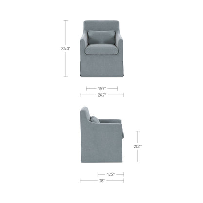 Lydia Slipcover Dining Chair Blue additional view