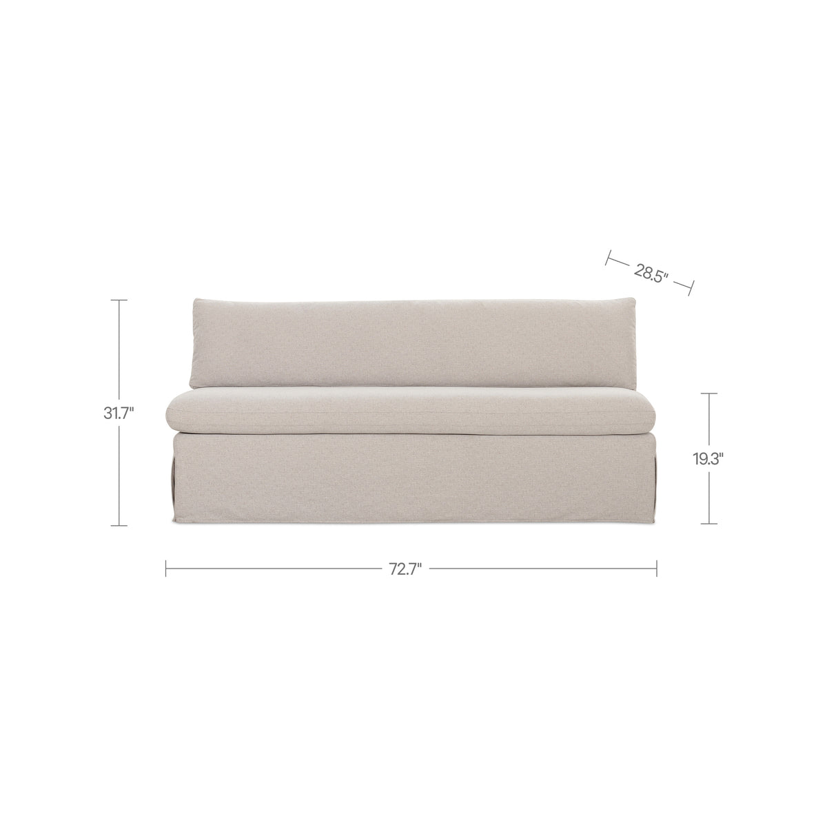 Fable Slipcover Dining Bench Beige view 10