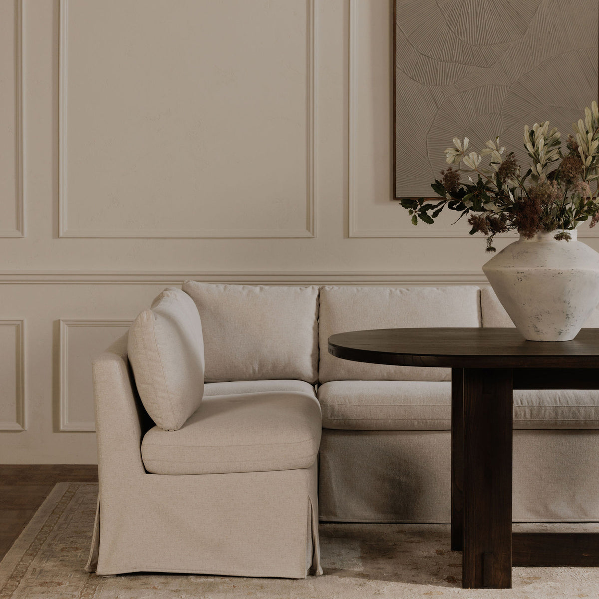 Fable Slipcover Dining Slipper Chair Beige lifestyle image
