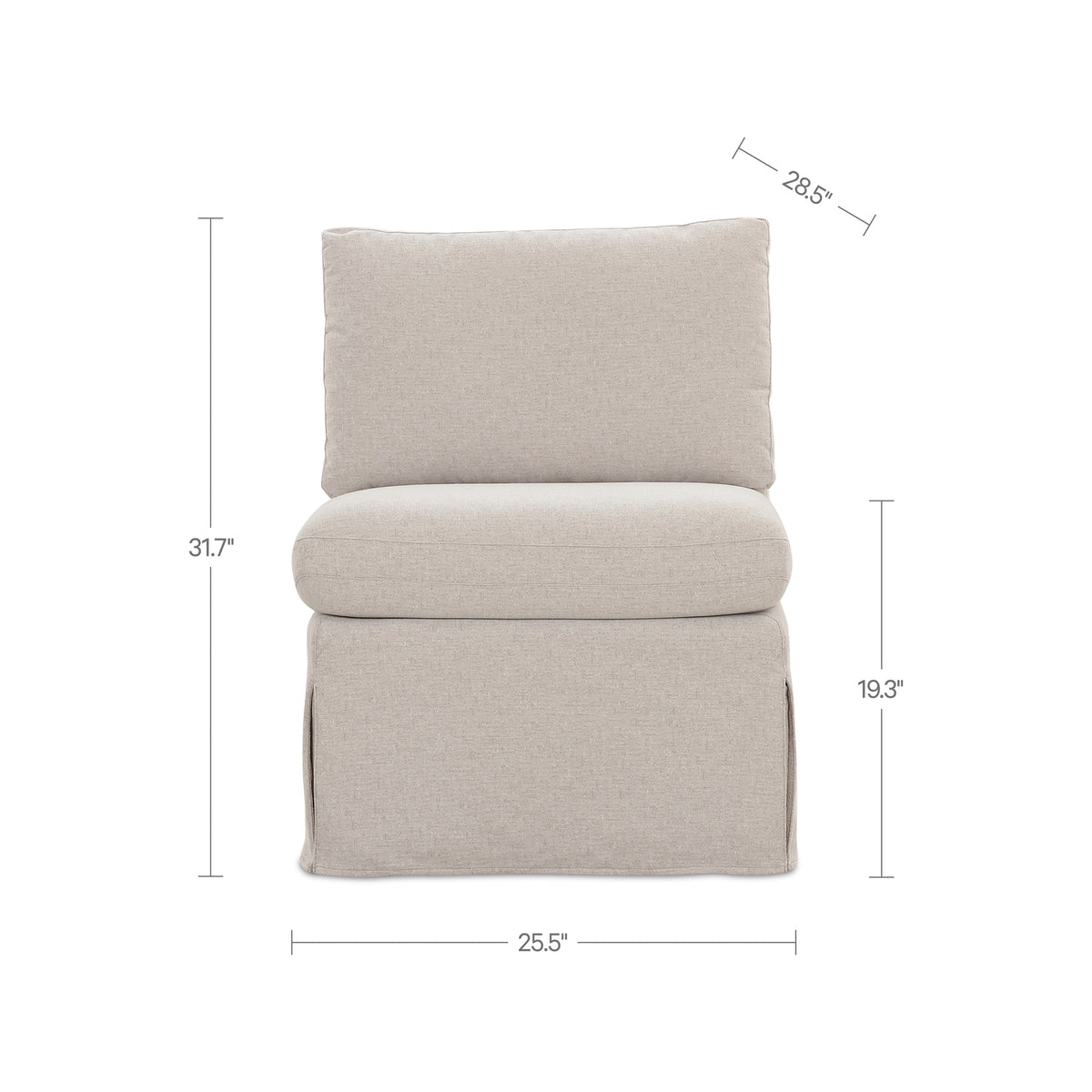 Fable Slipcover Dining Slipper Chair Beige view 9