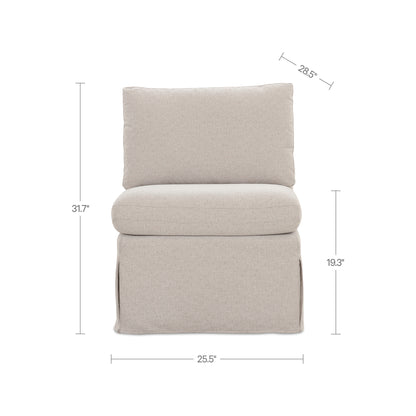 Fable Slipcover Dining Slipper Chair Beige view 9