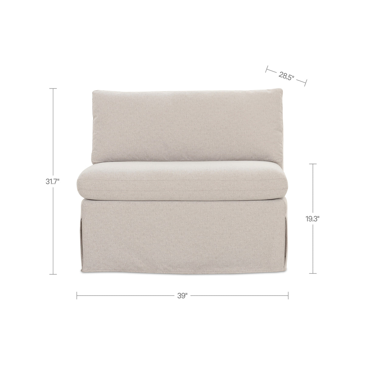 Fable Slipcover Dining Chair and Half Beige view 10