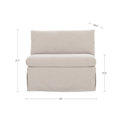 Fable Slipcover Dining Chair and Half Beige view 10