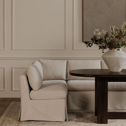 Fable Slipcover Dining Corner Chair Beige lifestyle image