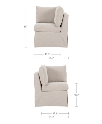 Fable Slipcover Dining Corner Chair Beige view 10