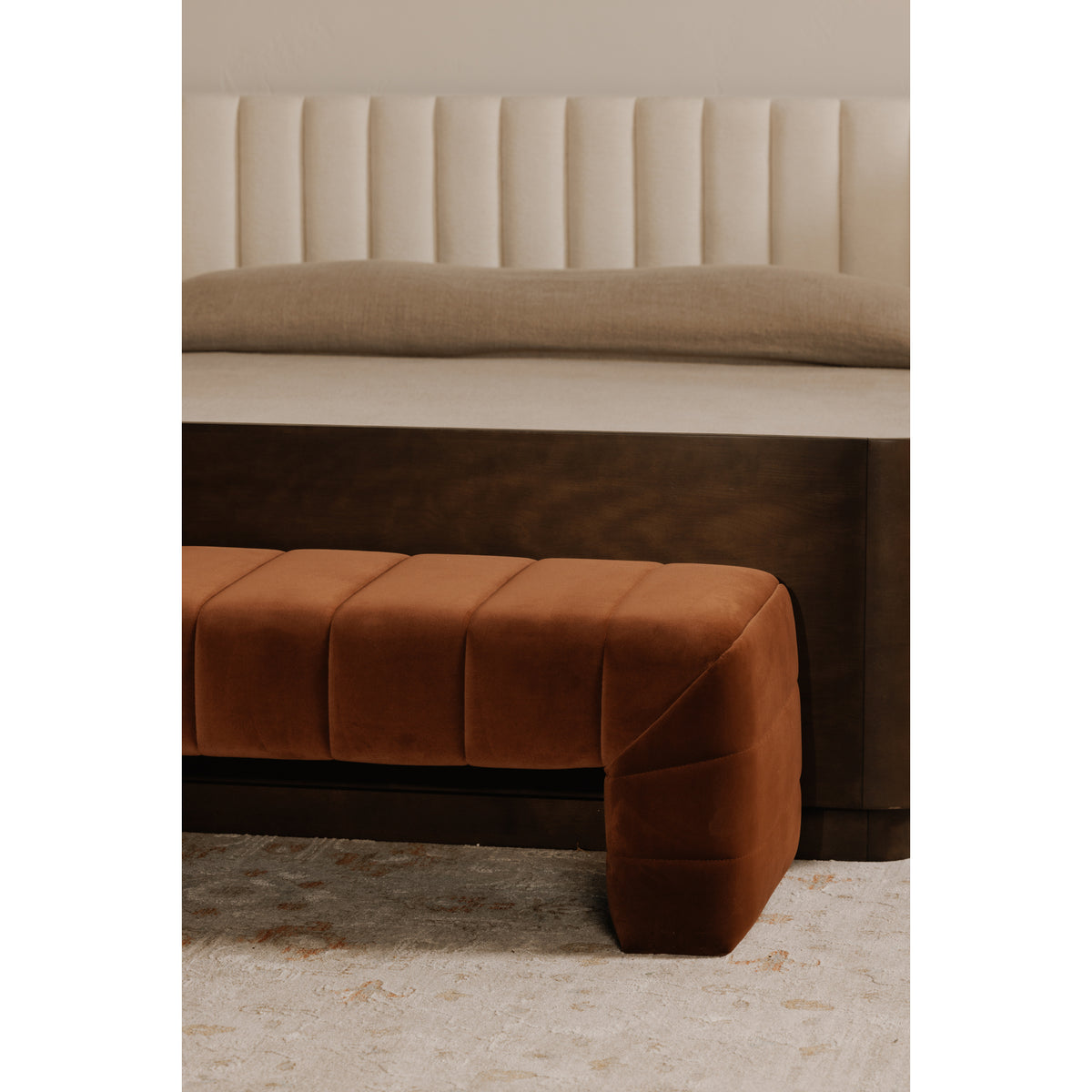 Verity Bench Warm Brown lifestyle image