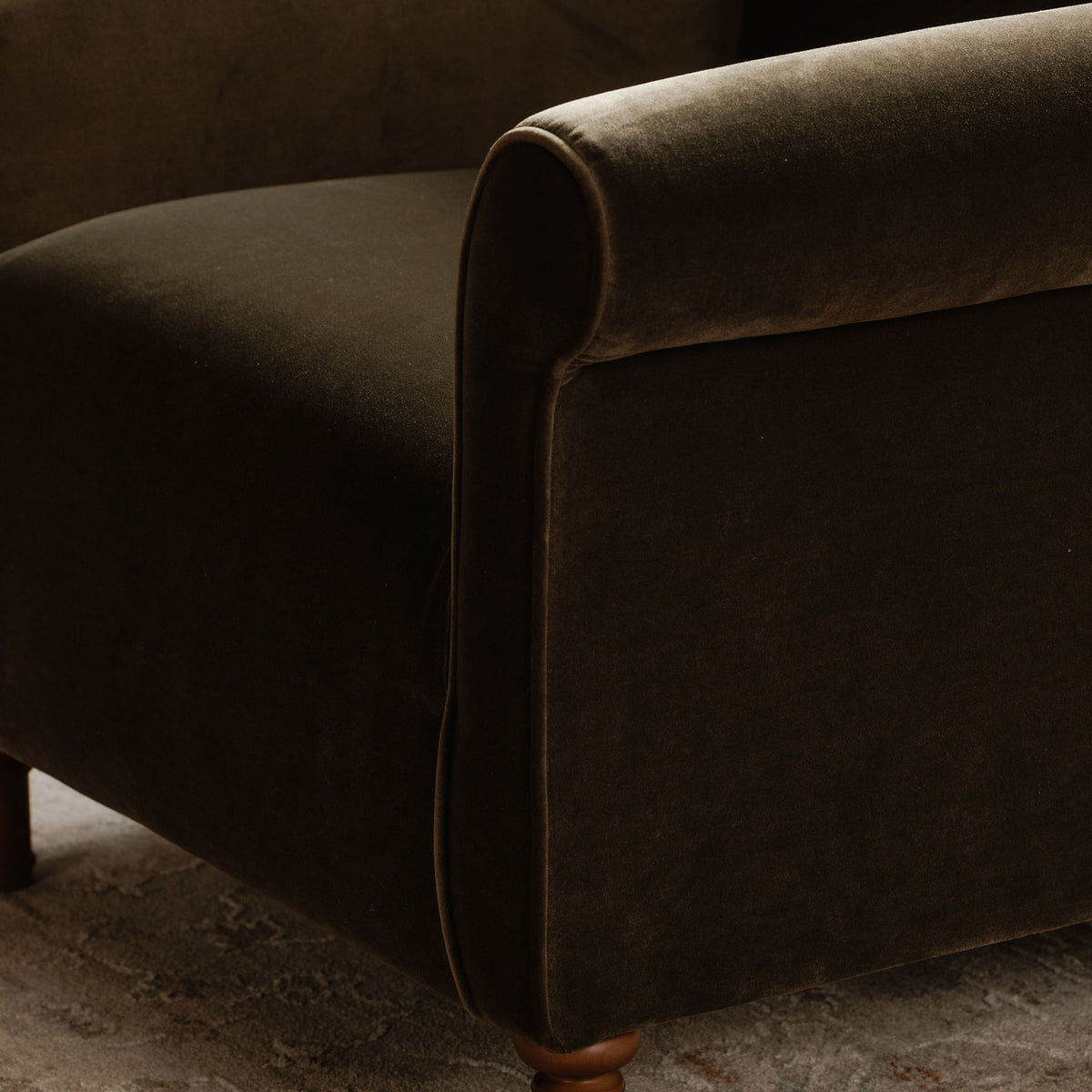 Harmony Accent Chair Dark Green Faux Mohair view 9