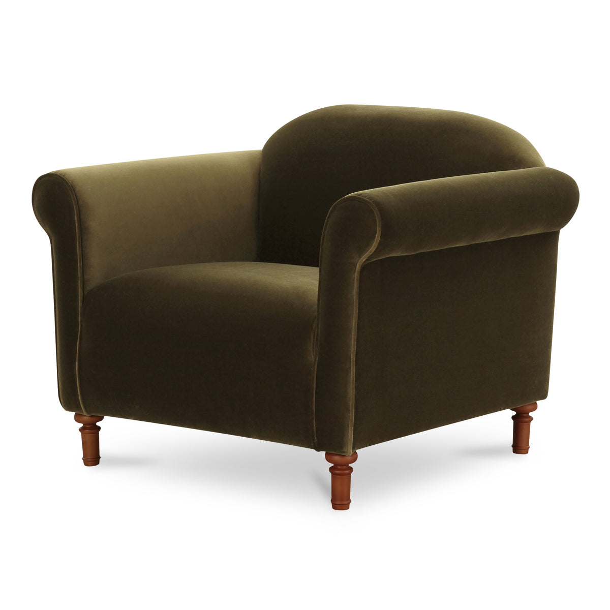 Harmony Accent Chair Dark Green Faux Mohair view 6