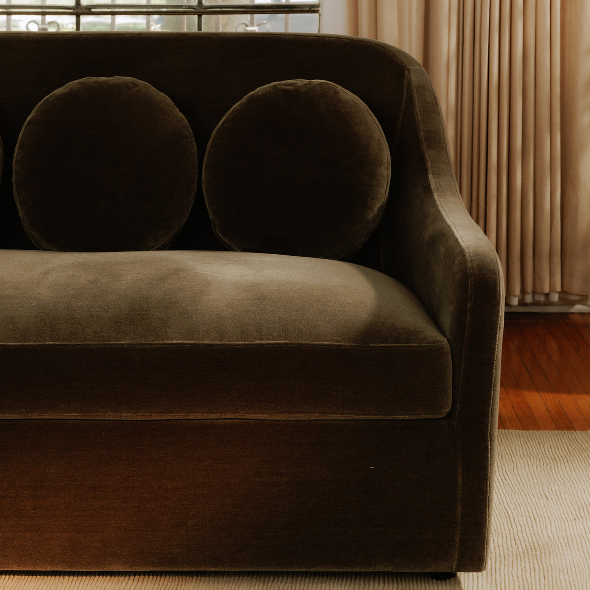 Rialto Sofa Dark Green Faux Mohair lifestyle image