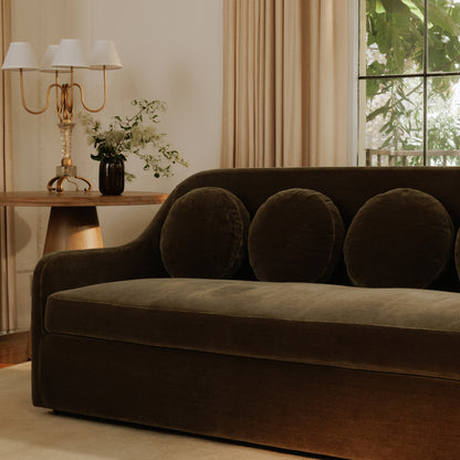 Rialto Sofa Dark Green Faux Mohair view 8