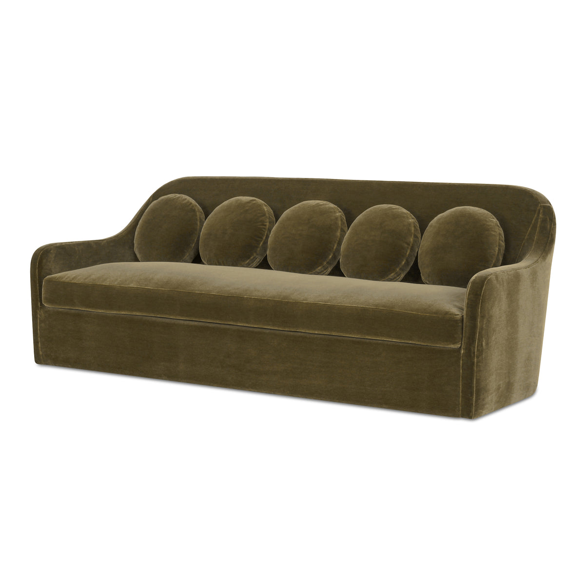Rialto Sofa Dark Green Faux Mohair view 6