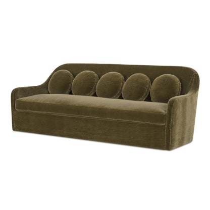 Rialto Sofa Dark Green Faux Mohair view 6