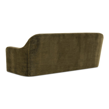 Rialto Sofa Dark Green Faux Mohair view 3