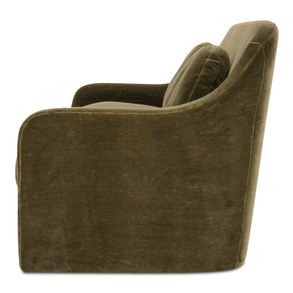 Rialto Sofa Dark Green Faux Mohair view 4