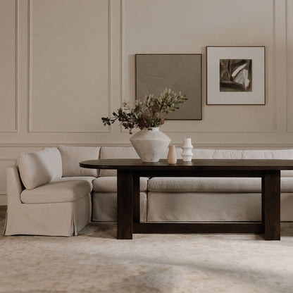 Fable Slipcover Dining Banquette L-Shape Beige 96 in view 9