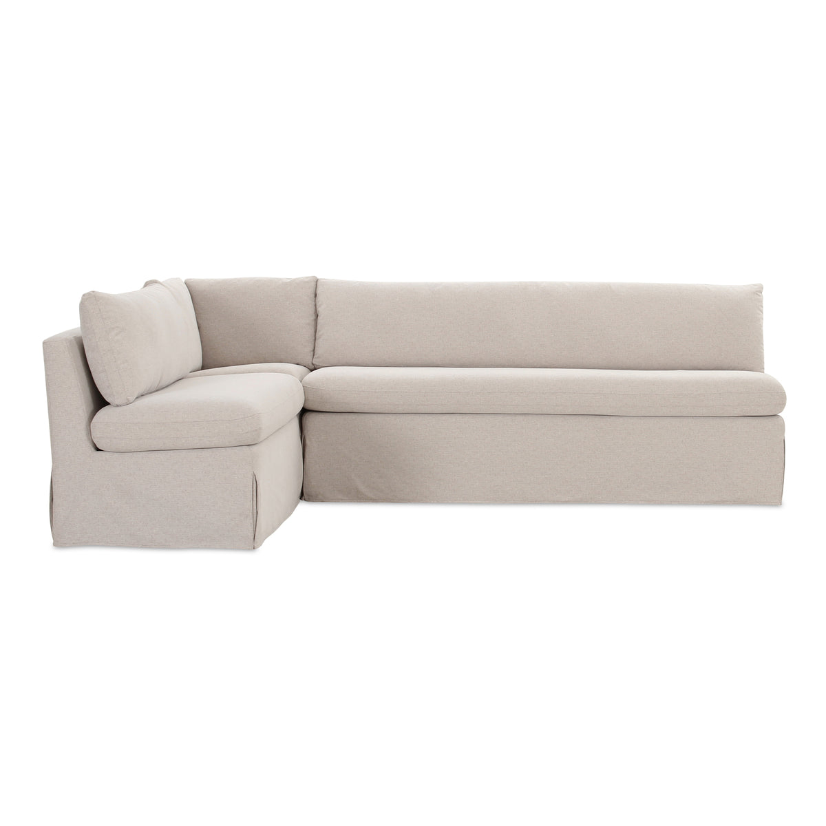 Fable Slipcover Dining Banquette L-Shape Beige 100.5 in product image