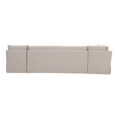 Fable Slipcover Dining Banquette L-Shape Beige 125.5 in view 4