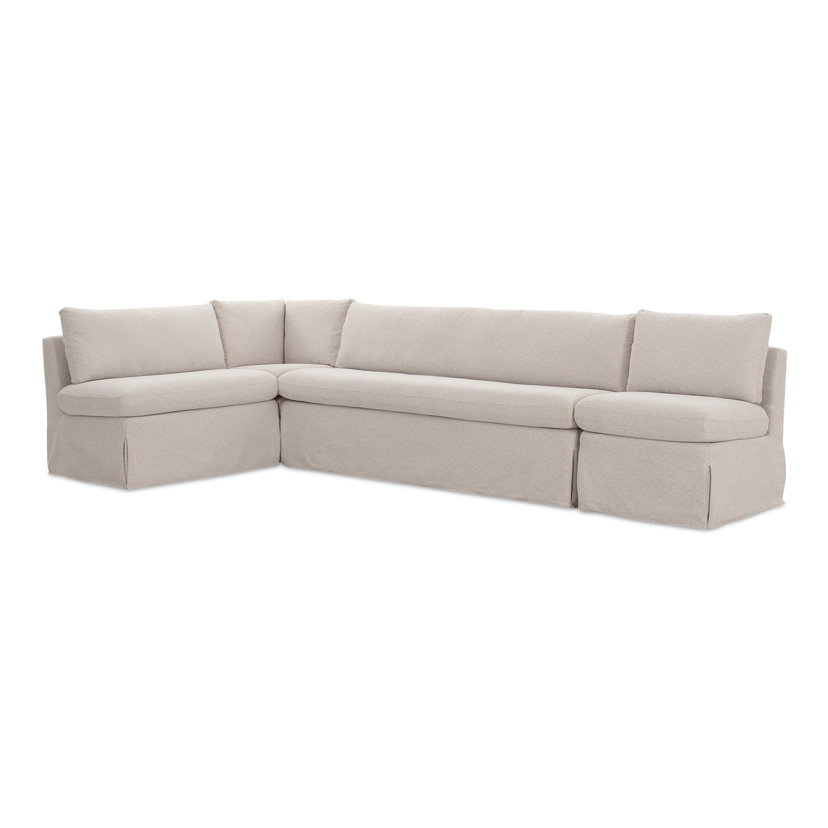 Fable Slipcover Dining Banquette L-Shape Beige 125.5 in view 5