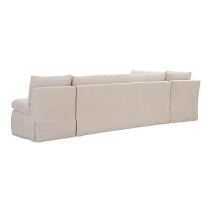 Fable Slipcover Dining Banquette L-Shape Beige 125.5 in view 3
