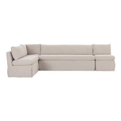 Fable Slipcover Dining Banquette L-Shape Beige 125.5 in product image