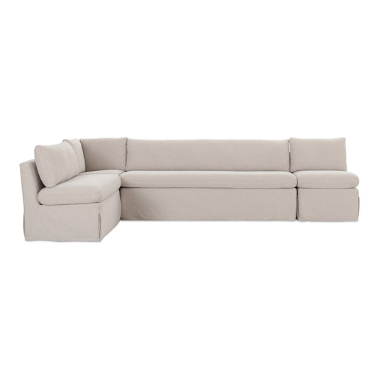 Fable Slipcover Dining Banquette L-Shape Beige 125.5 in product image