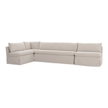 Fable Slipcover Dining Banquette L-Shape Beige 139.5 in view 6