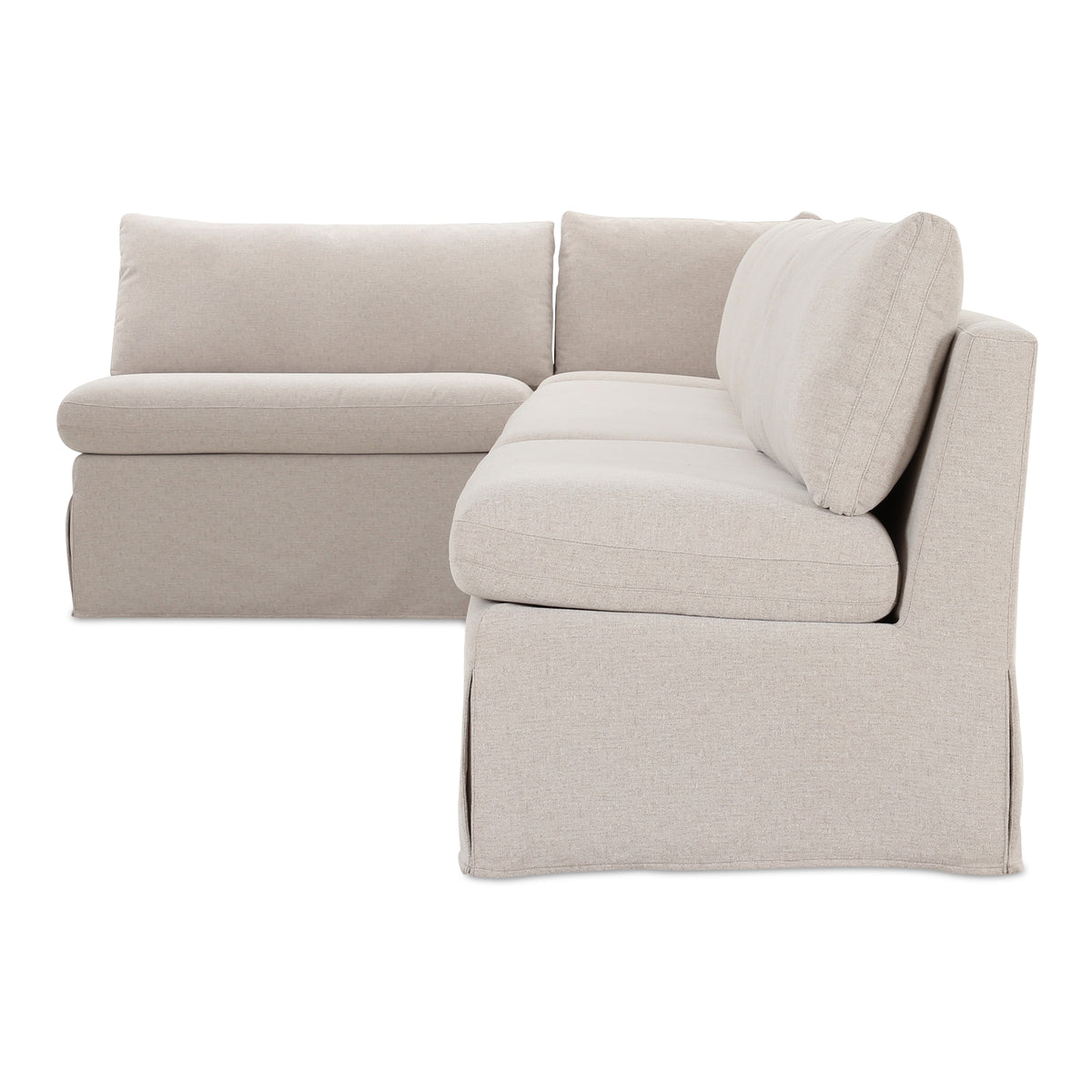 Fable Slipcover Dining Banquette L-Shape Beige 139.5 in view 4