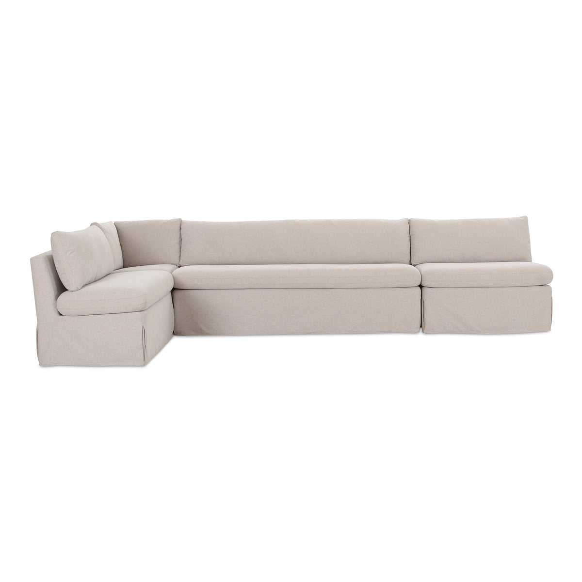Fable Slipcover Dining Banquette L-Shape Beige 139.5 in product image