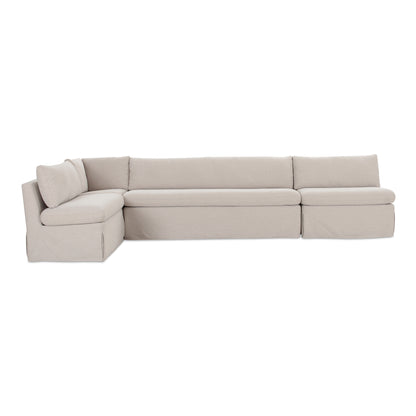 Fable Slipcover Dining Banquette L-Shape Beige 139.5 in product image
