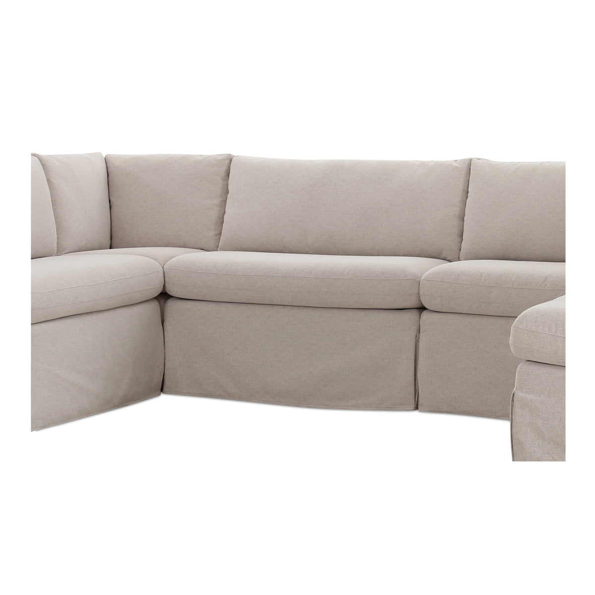 Fable Slipcover Dining Banquette U-Shape Beige 121 in view 6