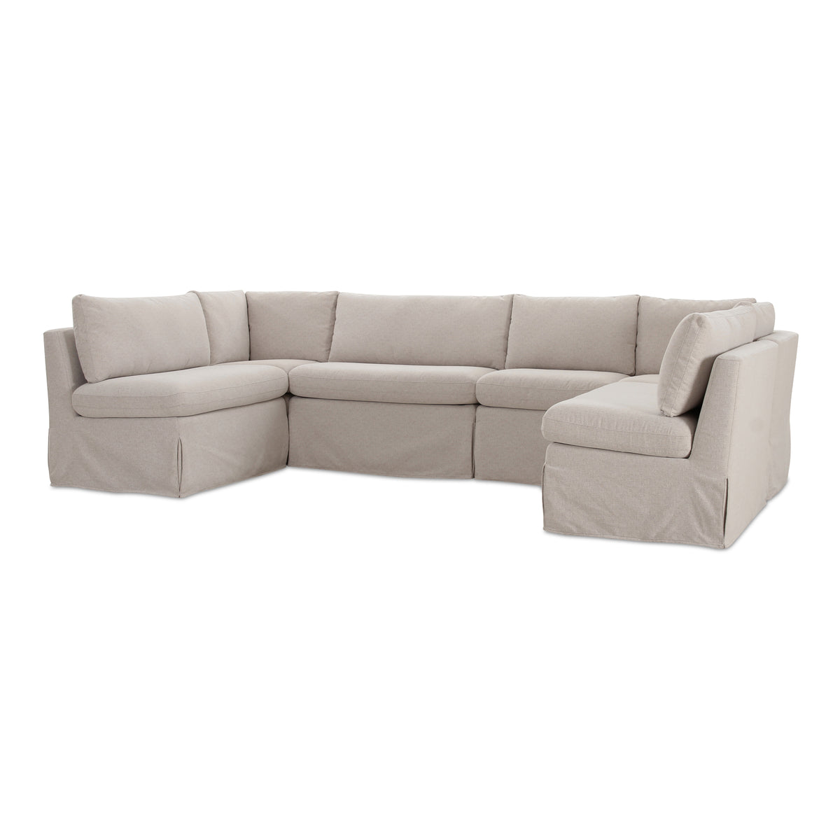 Fable Slipcover Dining Banquette U-Shape Beige 121 in view 5