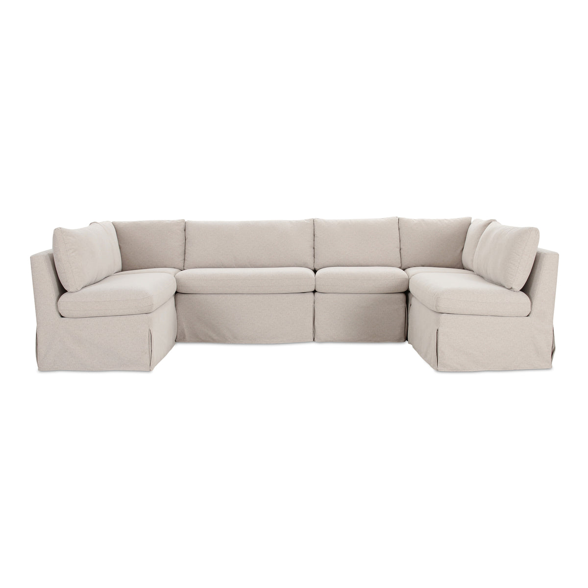 Fable Slipcover Dining Banquette U-Shape Beige 121 in product image