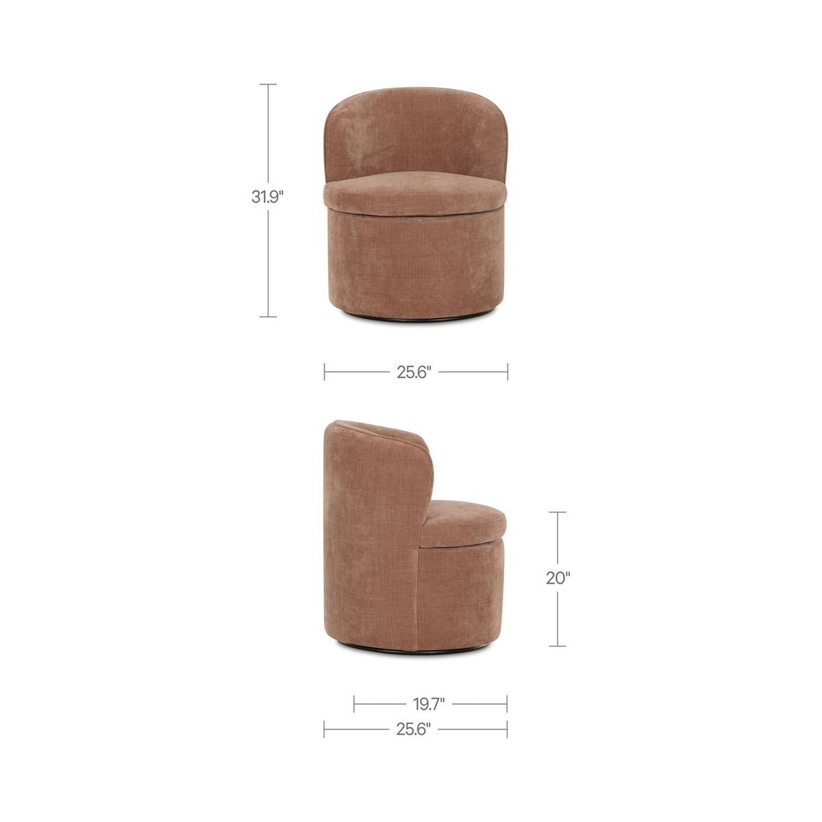 Dane Swivel Dining Chair Heritage Pink - image 4