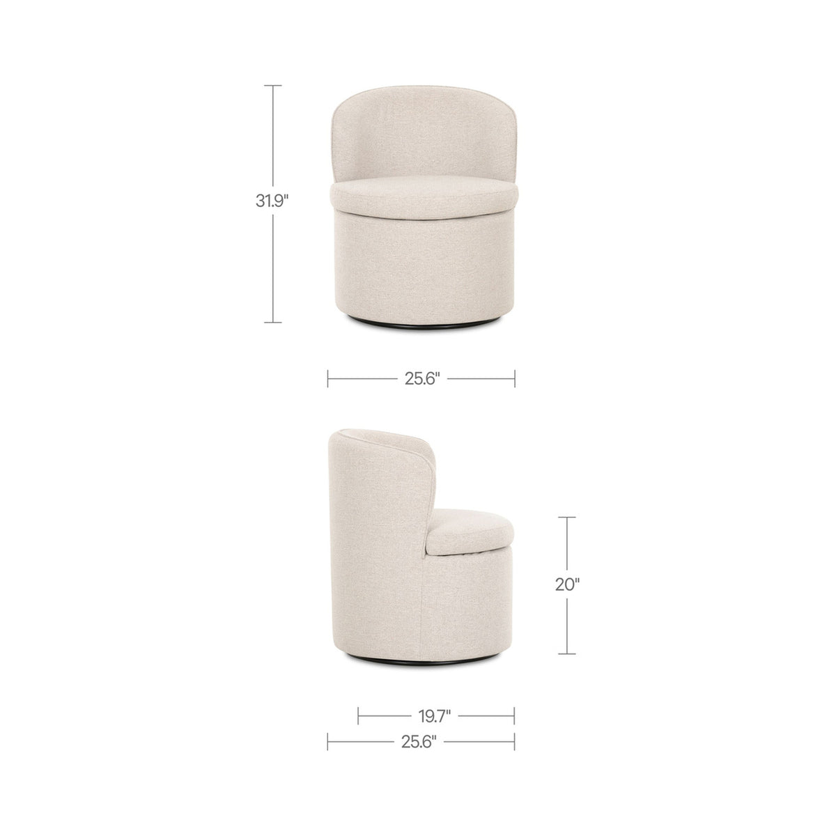 Dane Swivel Dining Chair Oatmeal - image 4