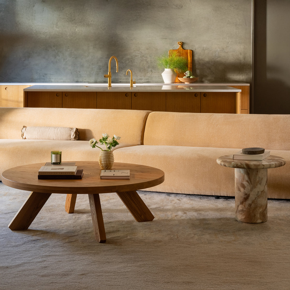 Naomi Convex Sofa Golden Yellow lifestyle image
