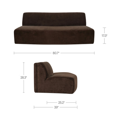 Naomi Convex Sofa Dark Brown image 9