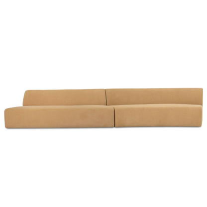 Naomi 2 Piece Wave Modular Sectional Golden Yellow