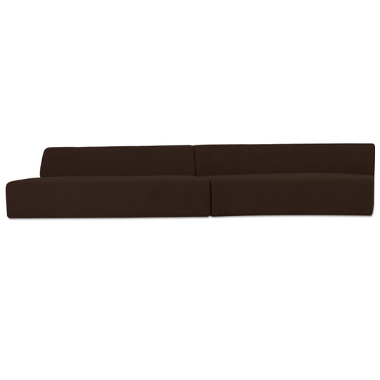 Naomi 2 Piece Wave Modular Sectional Dark Brown