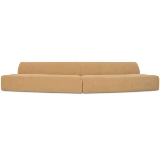 Naomi 2 Piece Convex Modular Sectional Golden Yellow