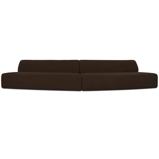 Naomi 2 Piece Convex Modular Sectional Dark Brown