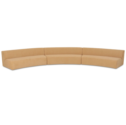 Naomi 3 Piece Concave Modular Sectional Golden Yellow