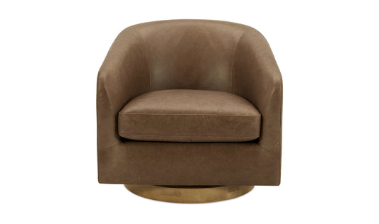 Oscy Leather Swivel Chair Tan.