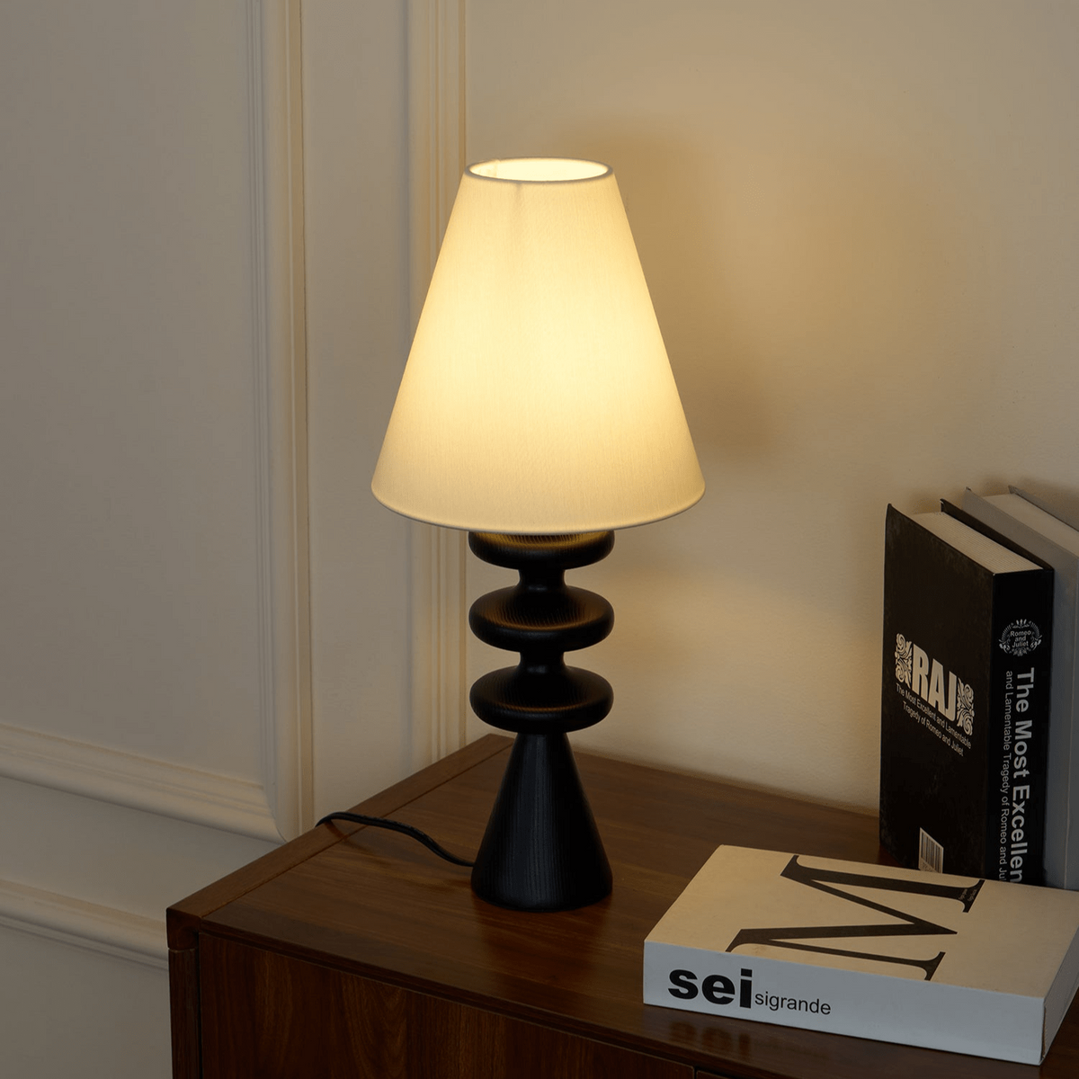 Ondelle Sculpted Wood Table Lamp