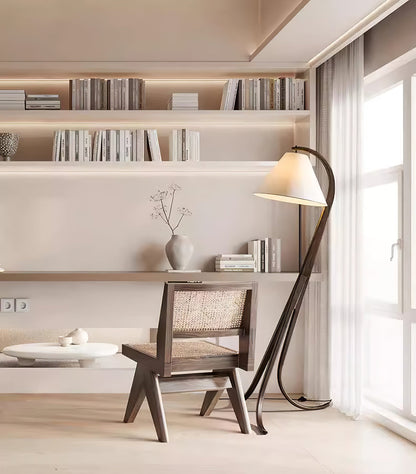 Orellis Curved Wood Floor Lamp