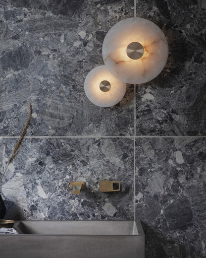 Disc Shaped Alabaster Wall Light