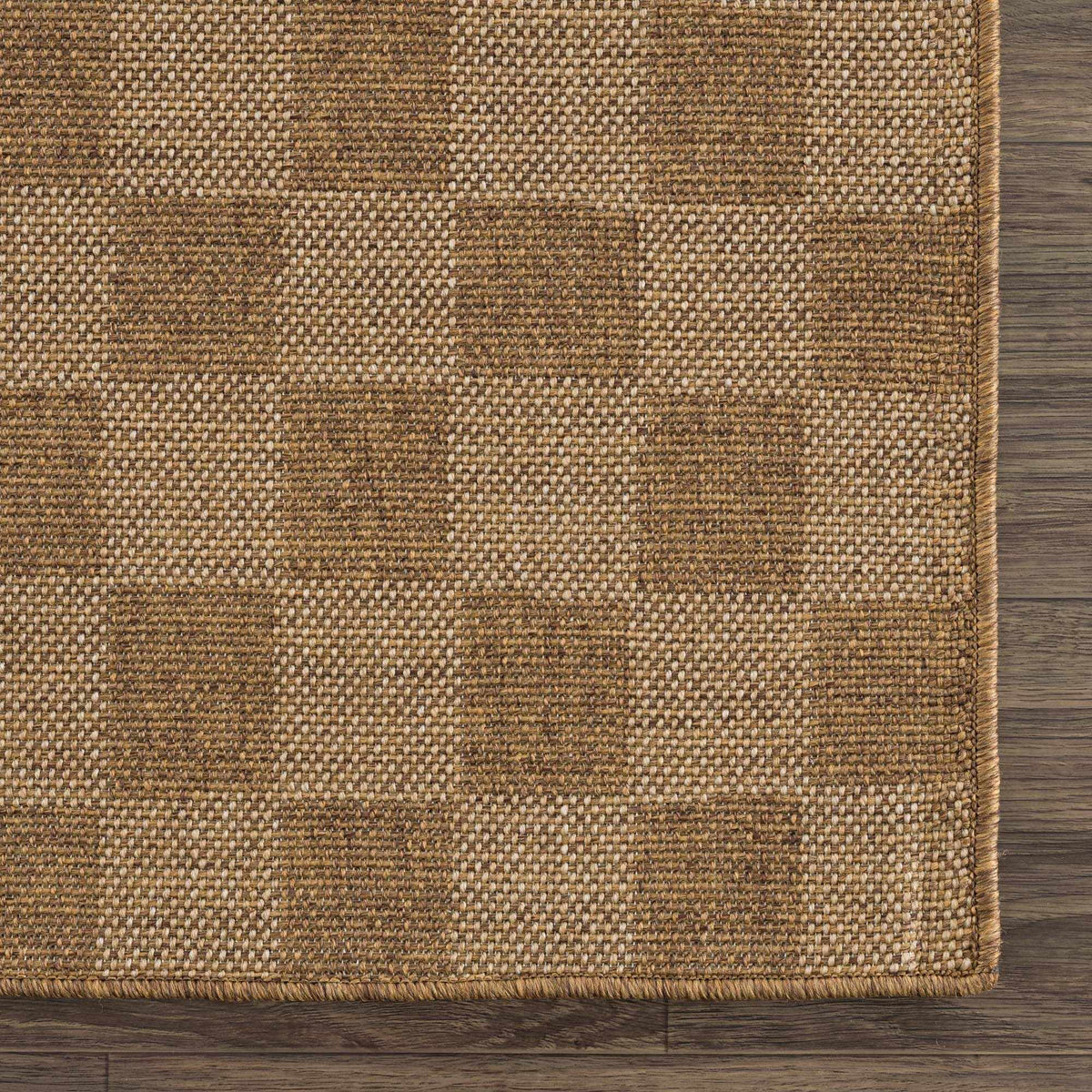 Kuval Checkered Brown Outdoor Rug.