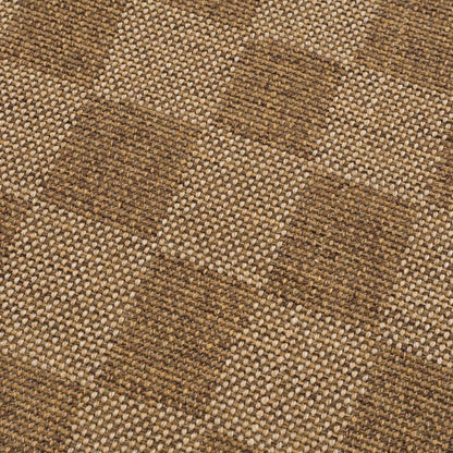 Kuval Checkered Brown Outdoor Rug.