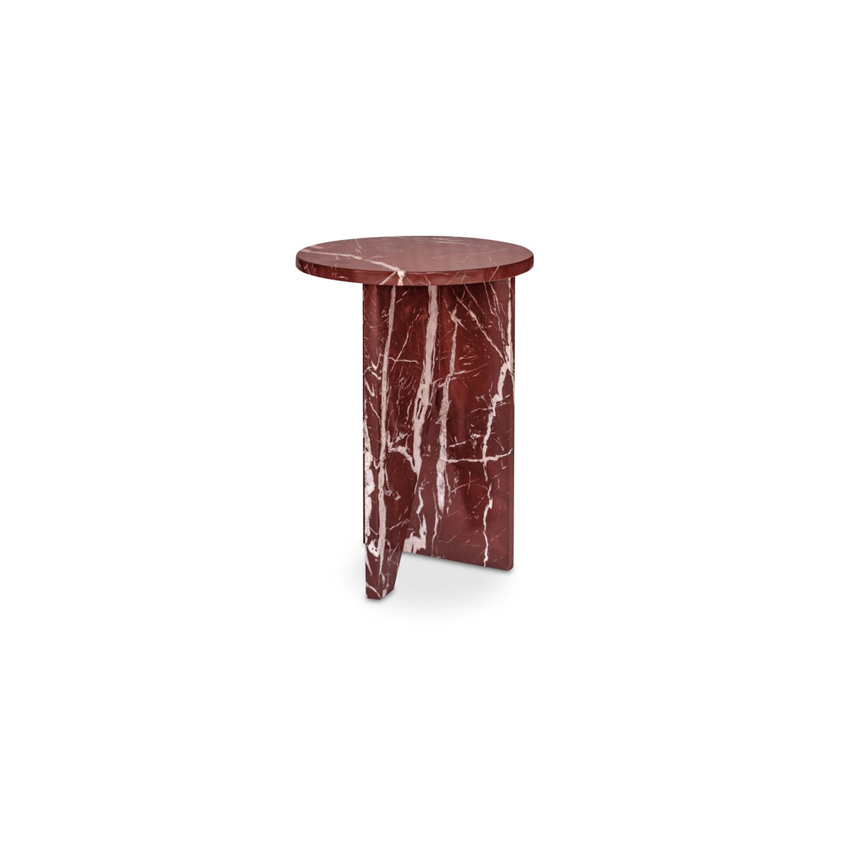 Grace Accent Table Rosso Levante Marble angled view
